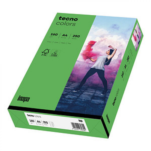 tecno Kopierpapier colors intensivgrün DIN A4 160 g/qm 250 Blatt