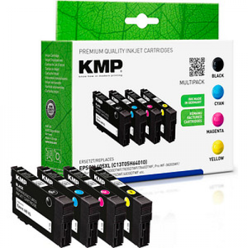 KMP  schwarz, cyan, magenta, gelb Druckerpatronen kompatibel zu EPSON 405XL BK/C/M/Y, 4er-Set