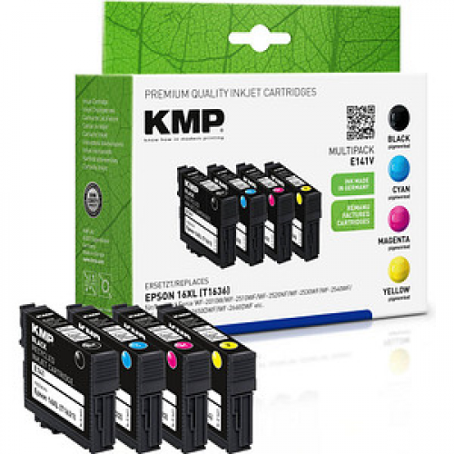 KMP E141V  schwarz, cyan, magenta, gelb Druckerpatronen kompatibel zu EPSON 16XL / T1636XL, 4er-Set