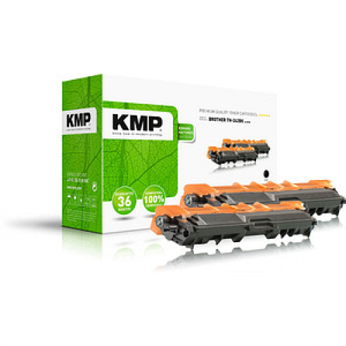 KMP 1248,0021  schwarz Toner kompatibel zu brother 2x TN-242BK, 2er-Set