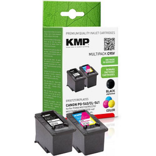 KMP C95V  schwarz, color Druckköpfe kompatibel zu Canon PG-540/CL-541, 2er-Set