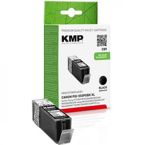 KMP C89  schwarz Druckerpatrone kompatibel zu Canon PGI-550 XL PGBK