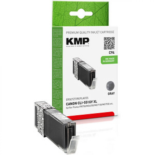 KMP C94  grau Druckerpatrone kompatibel zu Canon CLI-551 XL GY