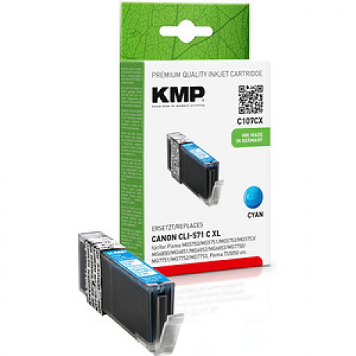 KMP C107CX  cyan Druckerpatrone kompatibel zu Canon CLI-571 XL C