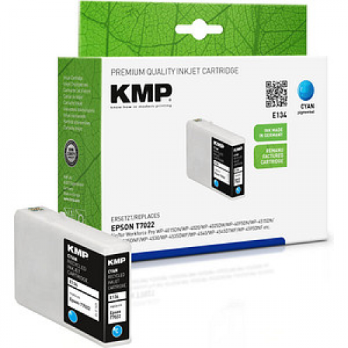 KMP E134  cyan Druckerpatrone kompatibel zu EPSON T7022XL