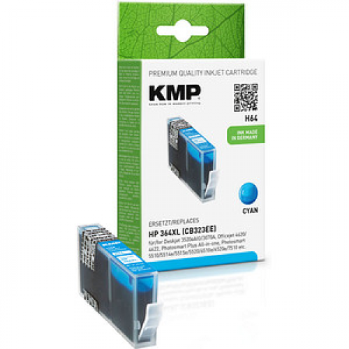 KMP H64  cyan Druckerpatrone kompatibel zu HP 364XL (CB323EE)