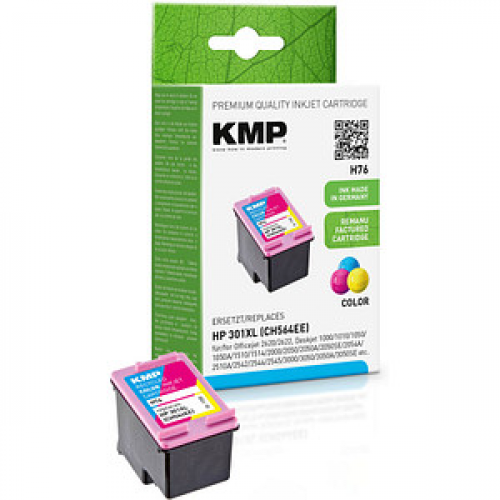 KMP H76  color Druckerpatrone kompatibel zu HP 301XL (CH564EE)