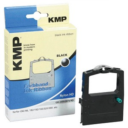 KMP schwarz Farbband kompatibel zu OKI ML 182/192/193/320/380/390/3320/3390, 1 St.