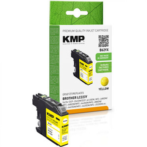 KMP B62YX  gelb Druckerpatrone kompatibel zu brother LC-223Y