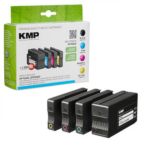 KMP H193XLV  schwarz, cyan, magenta, gelb Druckerpatronen kompatibel zu HP 963XL (3YP35AE), 4er-Set