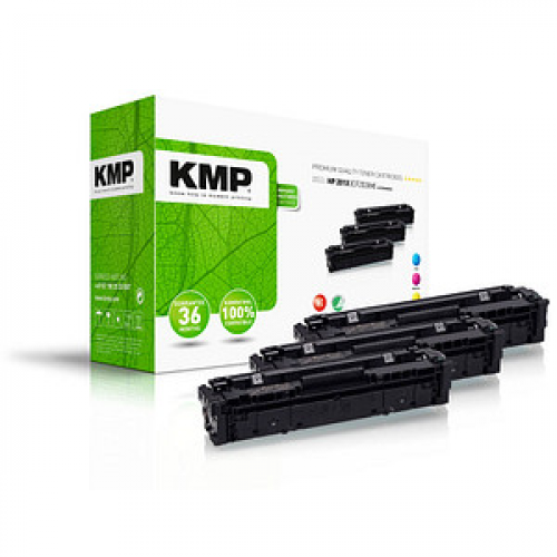 KMP H-T215VX  cyan, magenta, gelb Toner kompatibel zu HP 201X (CF253XM), 3er-Set