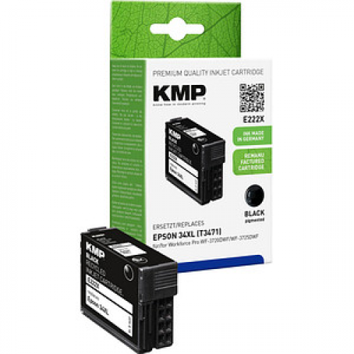 KMP E222X  schwarz Druckerpatrone kompatibel zu EPSON 34XL (T3471)