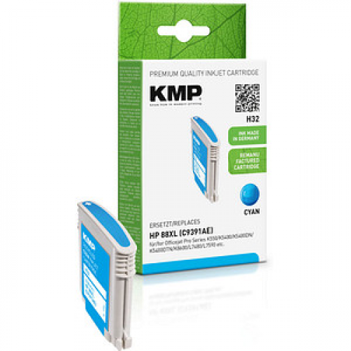 KMP H32  cyan Druckerpatrone kompatibel zu HP 88XL (C9391AE)