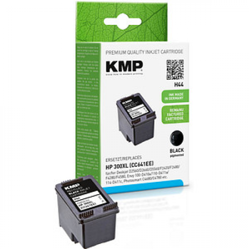 KMP H44  schwarz Druckerpatrone kompatibel zu HP 300XL (CC641EE)