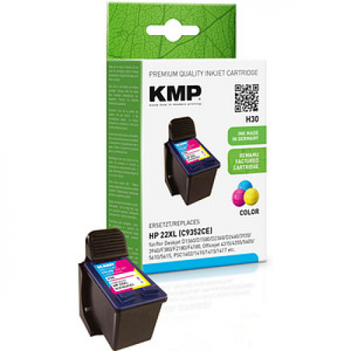 KMP H30  color Druckerpatrone kompatibel zu HP 22 (C9352A)