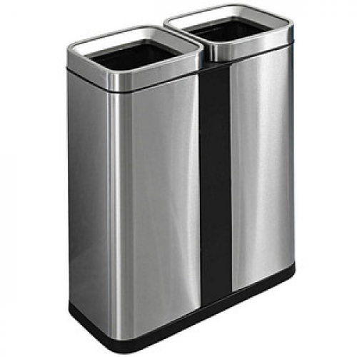 helit the twin bin Mülleimer 2x 30,0 l edelstahl