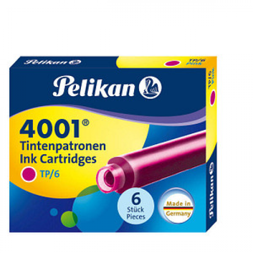 Pelikan 4001 TP/6 Tintenpatronen für Füller pink 6 St.