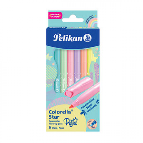 Pelikan Colorella Star C302 PASTELL Filzstifte farbsortiert, 6 St.