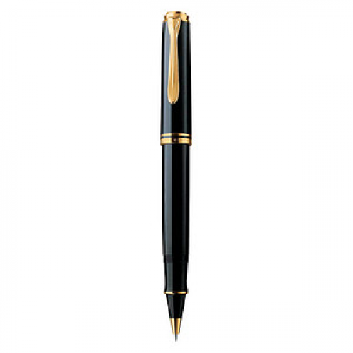 Pelikan Souverän R800 Tintenroller schwarz/gold 0,5 mm, Schreibfarbe: schwarz, 1 St.