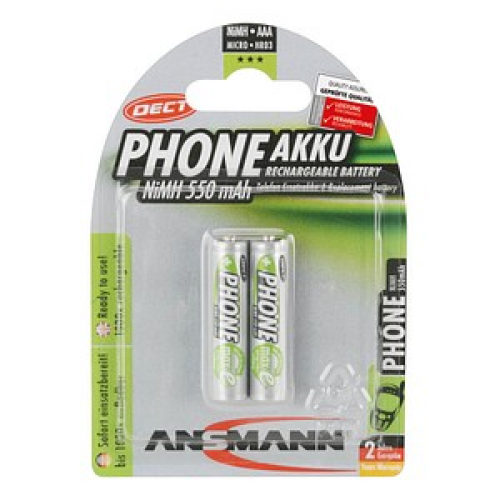 2 ANSMANN Akkus Micro AAA 550 mAh