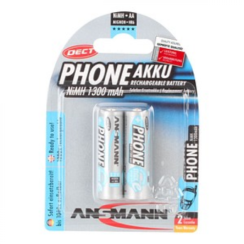 2 ANSMANN Akkus PHONE Mignon AA 1.300 mAh