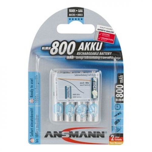 4 ANSMANN Akkus Micro AAA 800 mAh