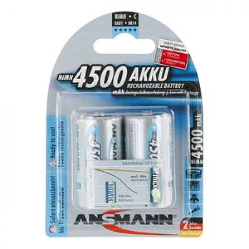 2 ANSMANN Akkus Baby C 4.500 mAh