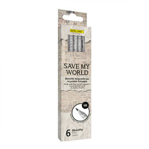 ONLINE® Save My World Bleistifte HB grau, 6 St.