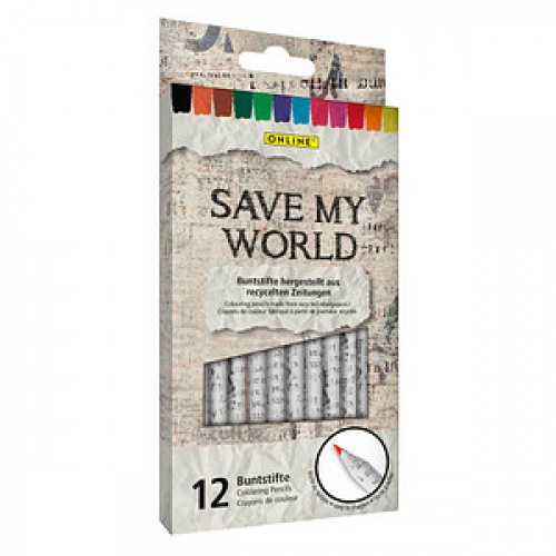 ONLINE® Save My World Buntstifte farbsortiert, 12 St.