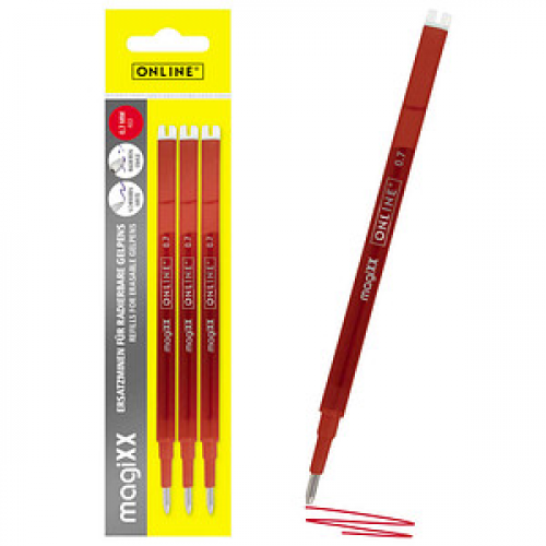 ONLINE® magiXX Gelschreiberminen rot 0,7 mm 3 St.