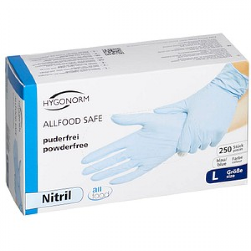 HYGONORM unisex Einmalhandschuhe ALLFOOD SAFE blau Größe L 250 St.