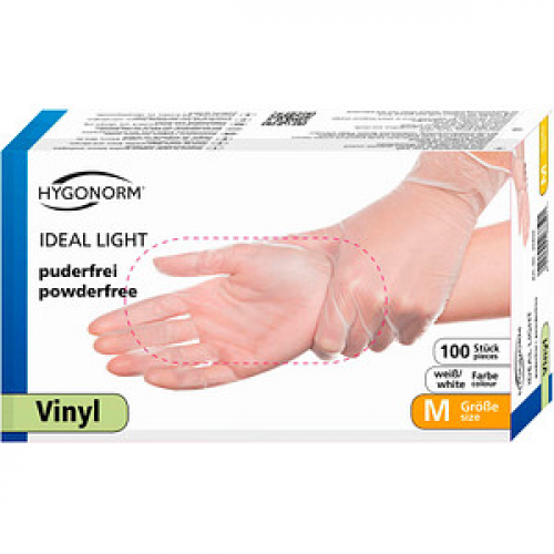 HYGONORM unisex Einmalhandschuhe IDEAL LIGHT weiß Größe M 100 St.