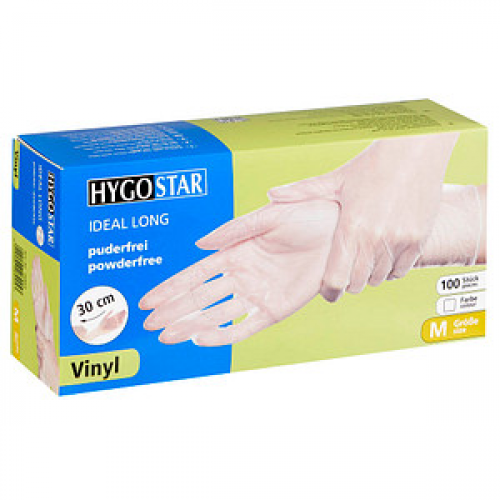 HYGOSTAR unisex Einmalhandschuhe IDEAL LONG weiß Größe M 100 St.