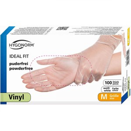 HYGONORM unisex Einmalhandschuhe IDEAL FIT weiß Größe M 100 St.