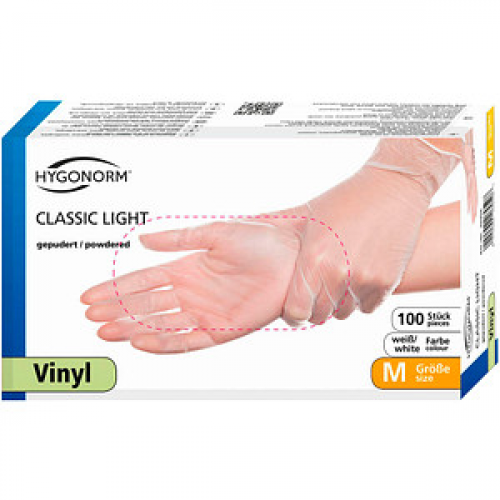 HYGONORM unisex Einmalhandschuhe CLASSIC LIGHT weiß Größe M 100 St.