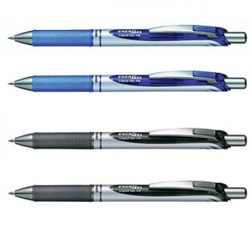 Pentel EnerGel BL77 Gelschreiber schwarz, blau 0,35 mm, Schreibfarbe: farbsortiert, 4 St.