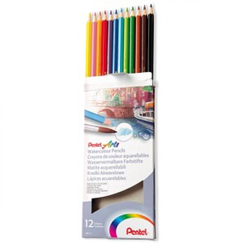 Pentel Arts Aquarellstifte farbsortiert, 1 Set