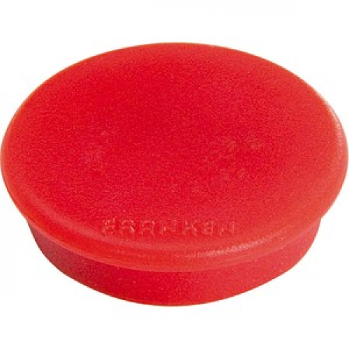 FRANKEN Haftmagnet Magnete rot, Kunststoff Ø 3,2 x 0,7 cm, 10 St.