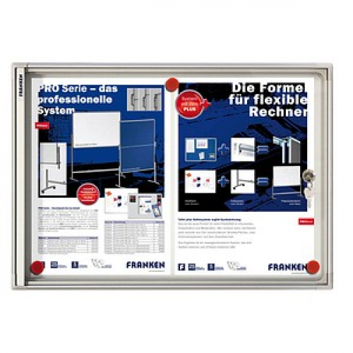 FRANKEN Schaukasten X-tra!Line  silber 2x DIN A4