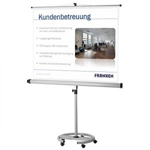 FRANKEN Stativleinwand MOBIL 1:1, 150 x 150 cm Projektionsfläche