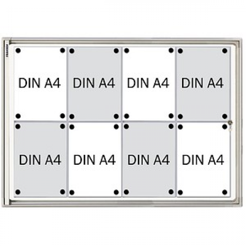 FRANKEN Schaukasten X-tra!Line  silber 8x DIN A4