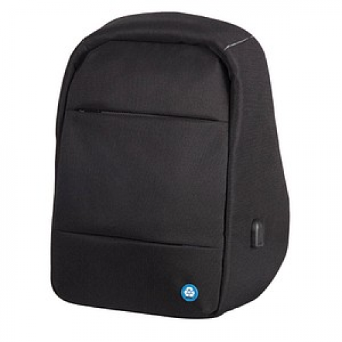 STOP® OCEAN PLASTIC Laptop-Rucksack RPET Kunstfaser schwarz bis 39,6 cm (15,6 Zoll)