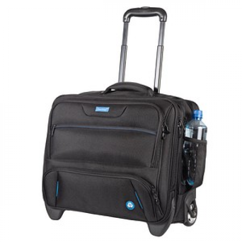 STOP® OCEAN PLASTIC Laptop-Trolley RPET Kunstfaser schwarz 45,0 x 23,0 x 38,0 cm