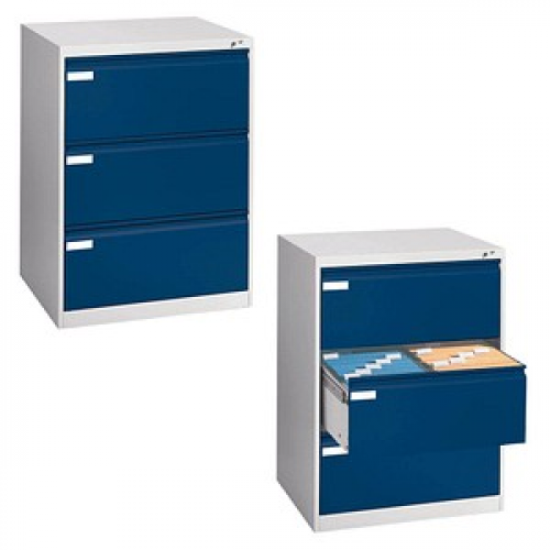 CP C 2000 Acurado Hängeregistraturschrank lichtgrau, blau 3 Schubladen 78,7 x 59,0 x 104,5 cm