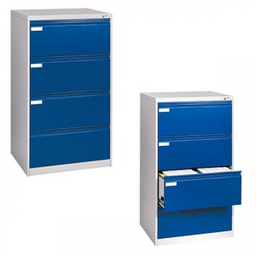 CP C 2000 Acurado Hängeregistraturschrank lichtgrau, blau 4 Schubladen 78,7 x 59,0 x 135,7 cm