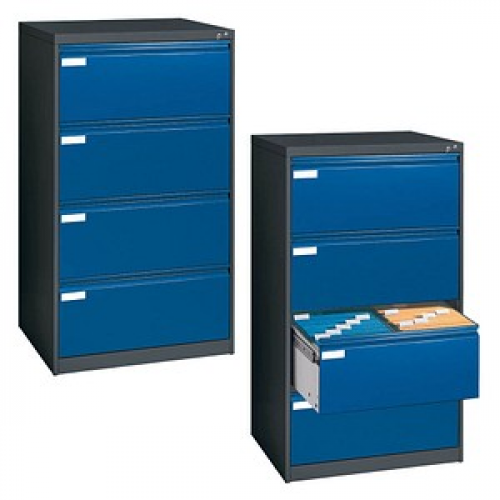 CP C 2000 Acurado Hängeregistraturschrank grau, blau 4 Schubladen 78,7 x 59,0 x 135,7 cm