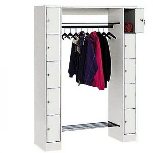 CP Garderobe mit Schließfächern Serie 8070 lichtgrau 80710-00 S10000, 10 Schließfächer 143,0 x 48,0 x 195,0 cm