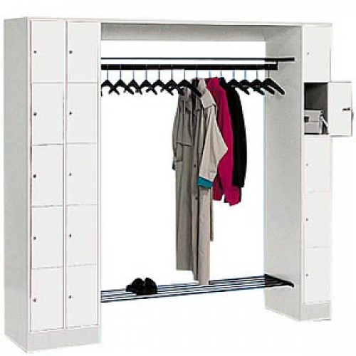 CP Garderobe mit Schließfächern Serie 8070 lichtgrau 80730-00 S10003, 15 Schließfächer 210,0 x 48,0 x 195,0 cm