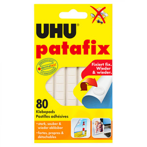 UHU patafix doppelseitige Klebepads 1,0 x 1,0 cm, 80 St.