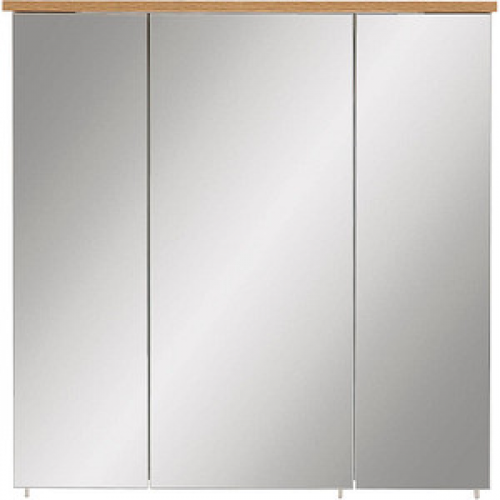 MÖBELPARTNER Spiegelschrank Padura 142296 weiß glanz, eiche landhaus 70,5 x 23,7 x 72,3 cm